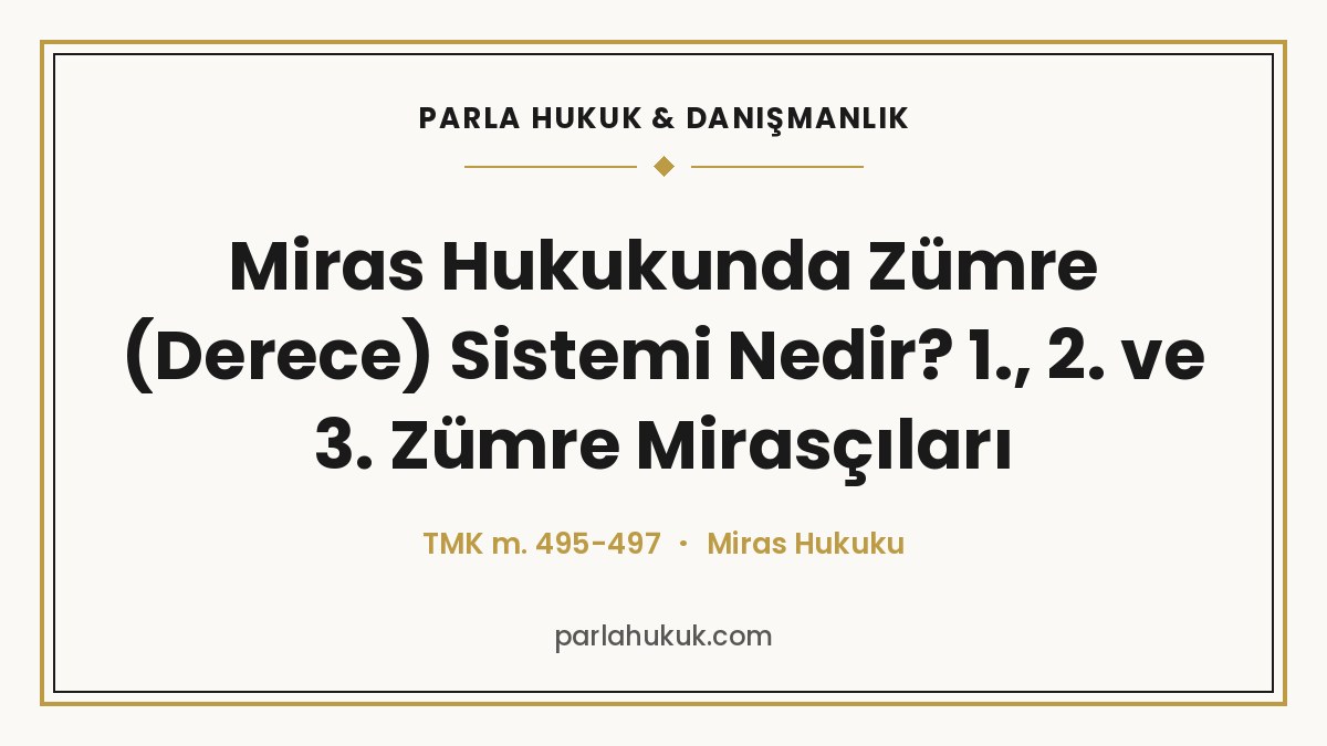 Miras Hukukunda Zümre (Derece) Sistemi Nedir? 1., 2. ve 3. Zümre Mirasçıları
